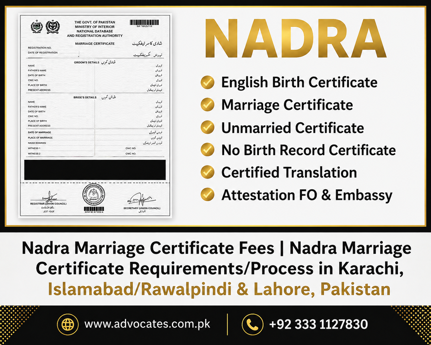 NADRA Marriage Certificate in Pakistan